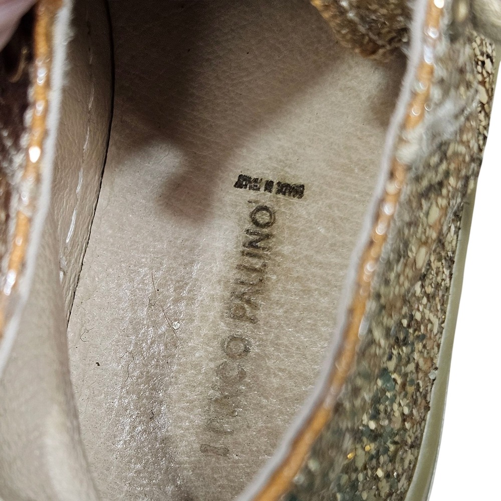I Pinco Pallino Italy Glitter‎ Sneakers Sparkly Gold Lace Up Shoes Kids 26 9 - Picture 5 of 12